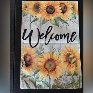 Mini Yard Flag -  Welcome Sunflower Design - Summer/Fall